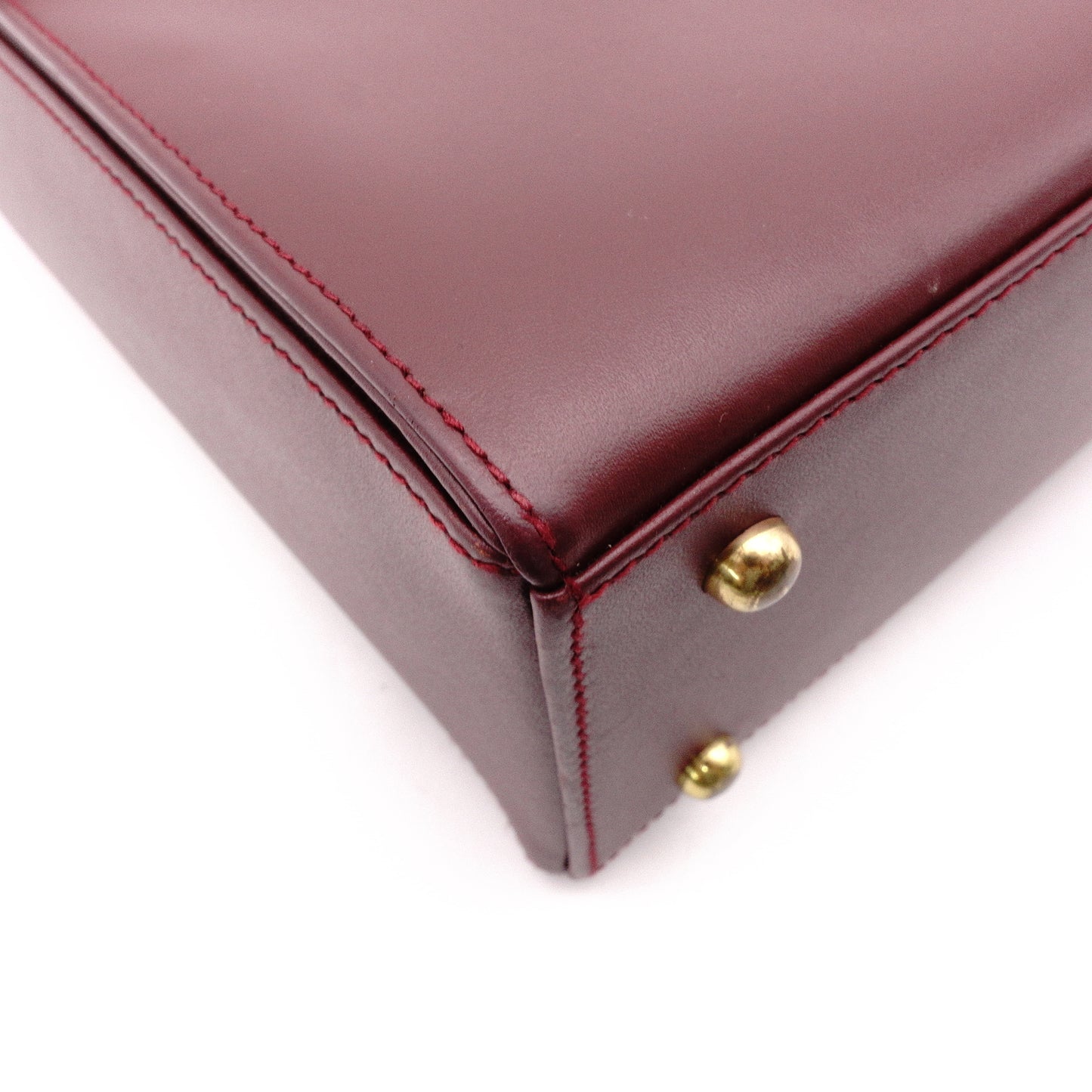 CARTIER Cartier Must Line Handbag, Leather, Bordeaux, Vintage, Simple