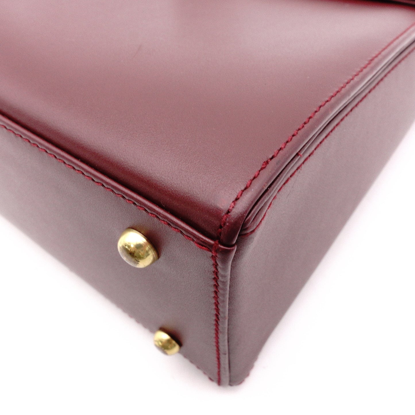 CARTIER Cartier Must Line Handbag, Leather, Bordeaux, Vintage, Simple