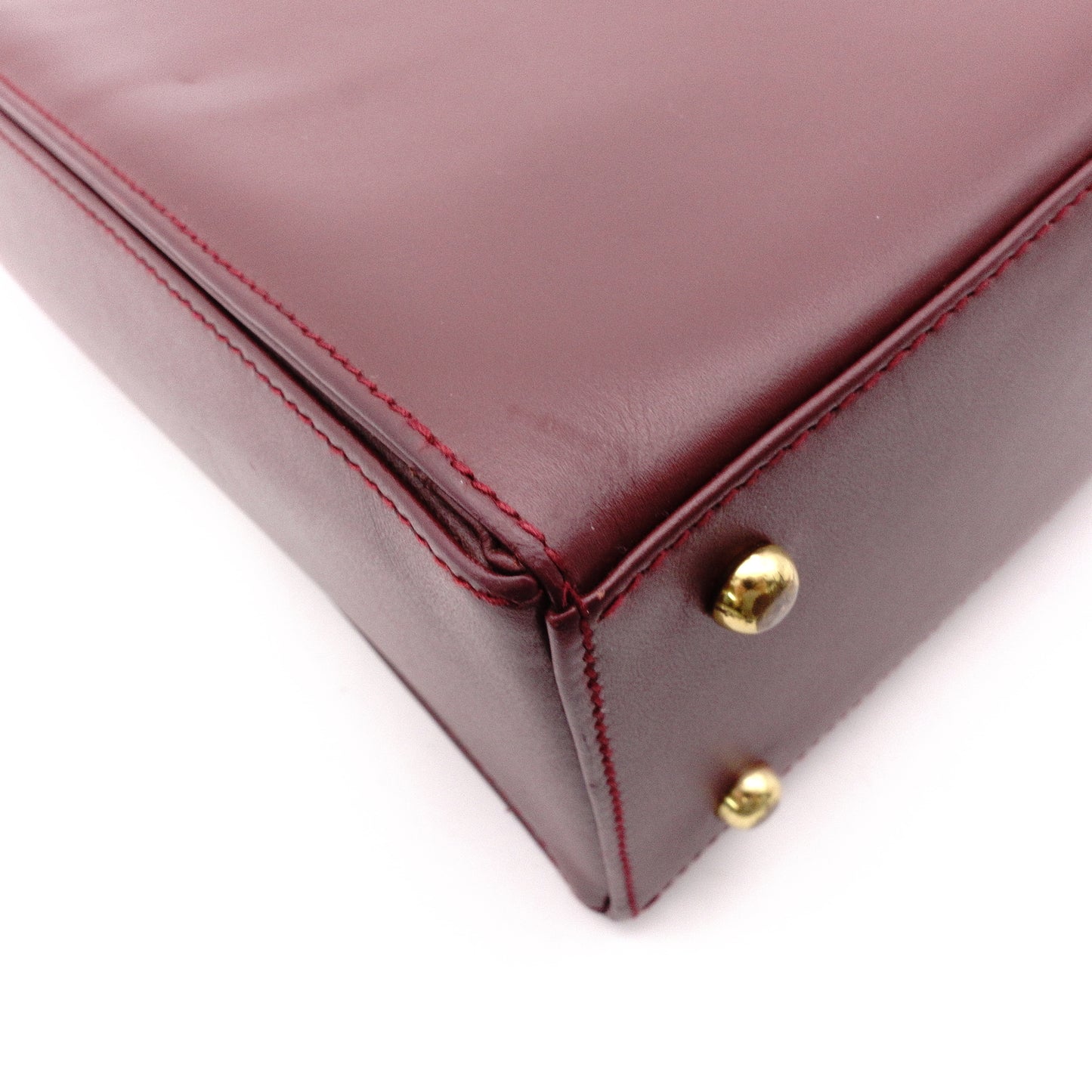 CARTIER Cartier Must Line Handbag, Leather, Bordeaux, Vintage, Simple