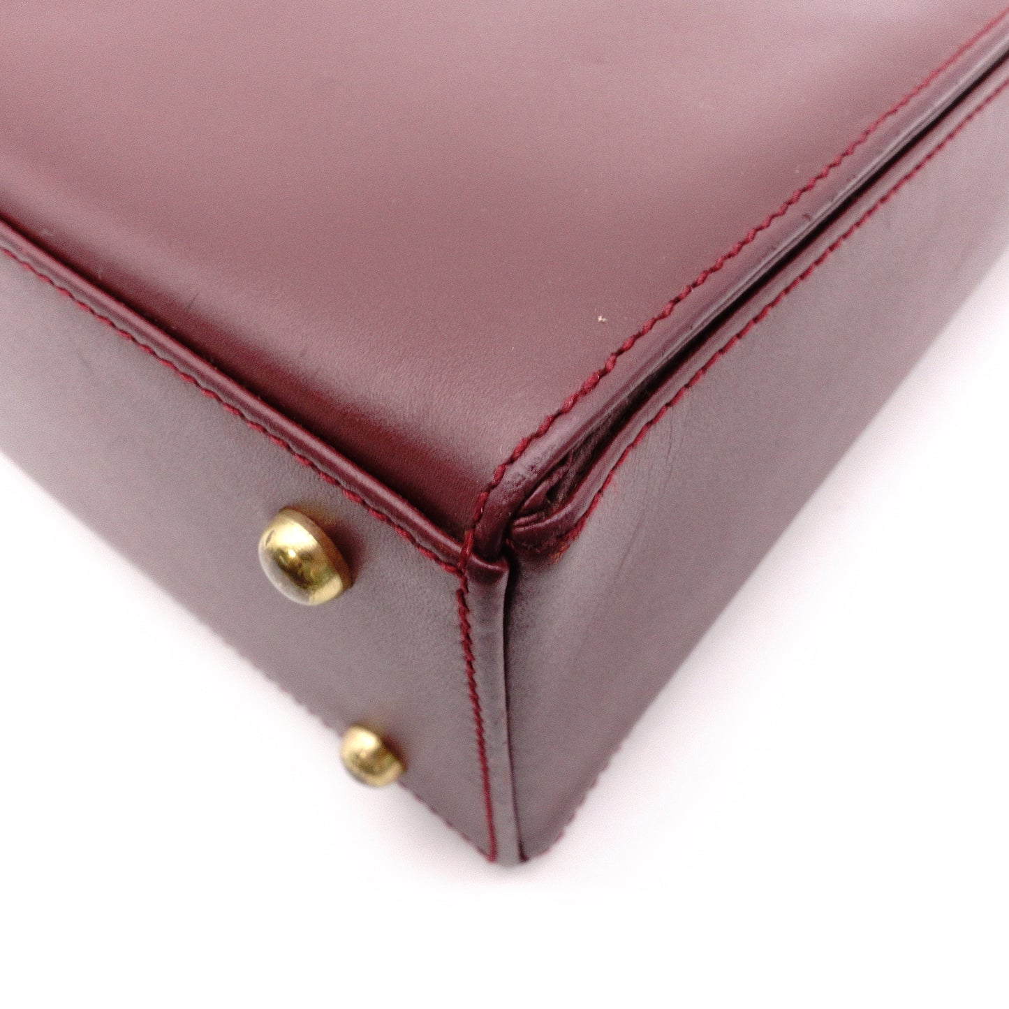 CARTIER Cartier Must Line Handbag, Leather, Bordeaux, Vintage, Simple