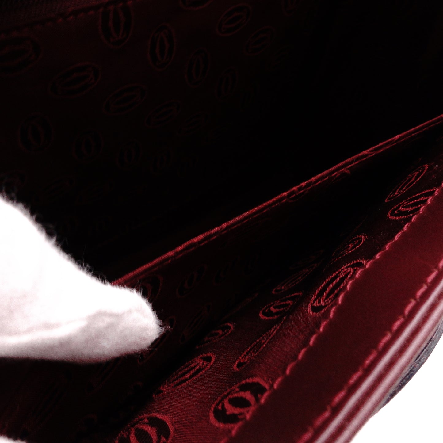 CARTIER Cartier Must Line Handbag, Leather, Bordeaux, Vintage, Simple