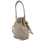 FENDI Montrezor Mini Greige Shoulder Bag Leather 2-Way FF Logo 7-10-094