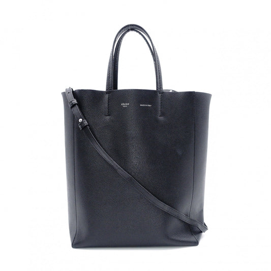CELINE Small Vertical Cabas Handbag, Leather, Black, 2-Way