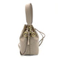 FENDI Montrezor Mini Greige Shoulder Bag Leather 2-Way FF Logo 7-10-094