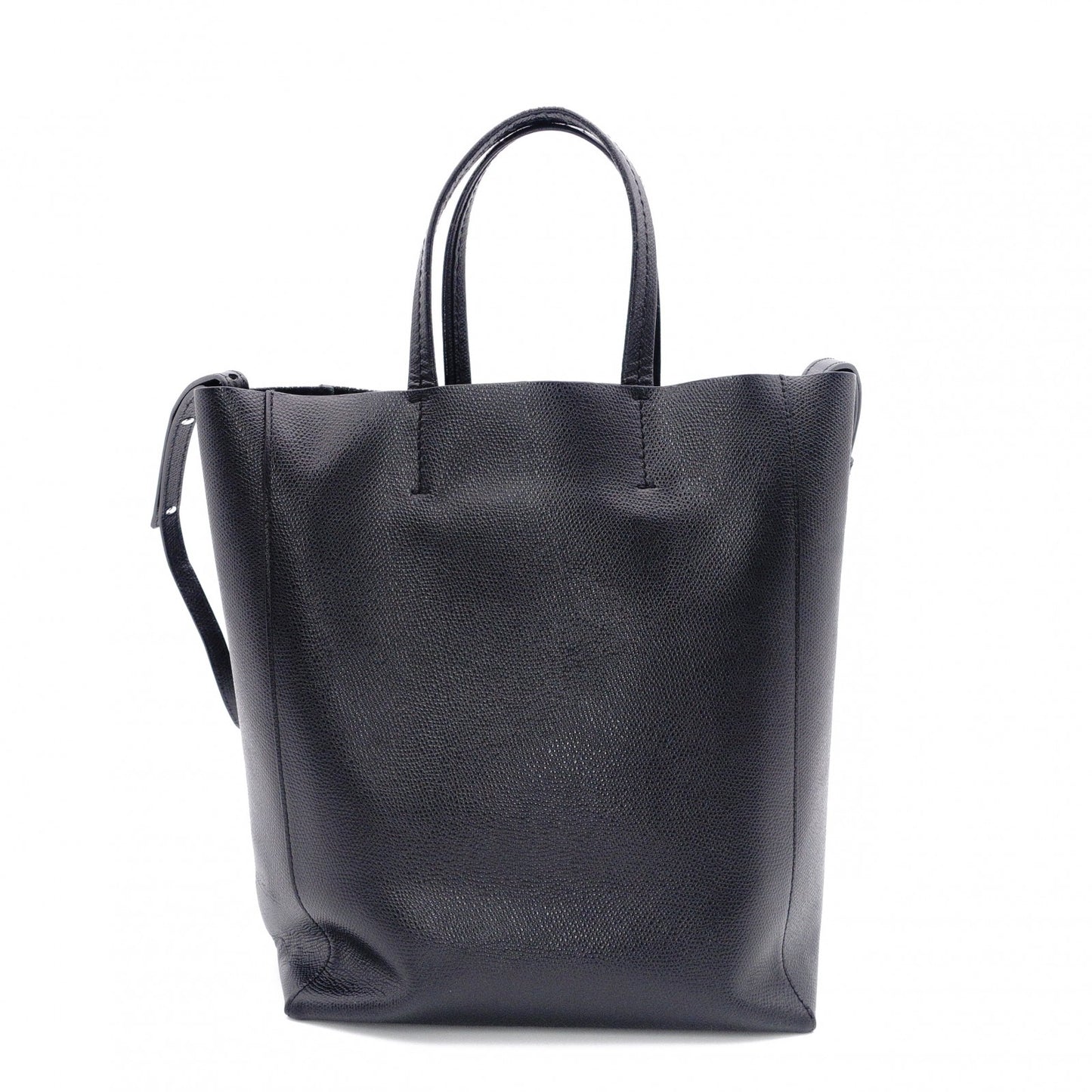 CELINE Small Vertical Cabas Handbag, Leather, Black, 2-Way