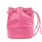 CHANEL Caviar Skin Bucket Bag, Shoulder Bag, Leather, Pink, Gold Hardware, Drawstring Bag