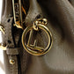 FENDI Montrezor Mini Greige Shoulder Bag Leather 2-Way FF Logo 7-10-094