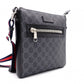 GUCCI GG Supreme Shoulder Bag, PVC/Leather, Grey, GG Logo, Men’s Crossbody Bag
