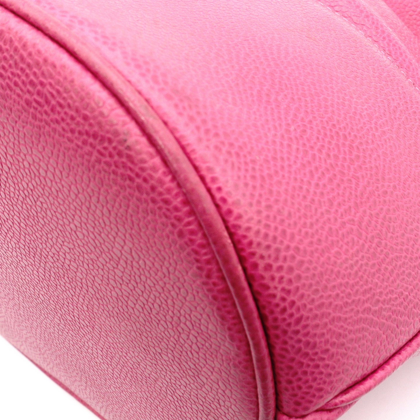 CHANEL Caviar Skin Bucket Bag, Shoulder Bag, Leather, Pink, Gold Hardware, Drawstring Bag