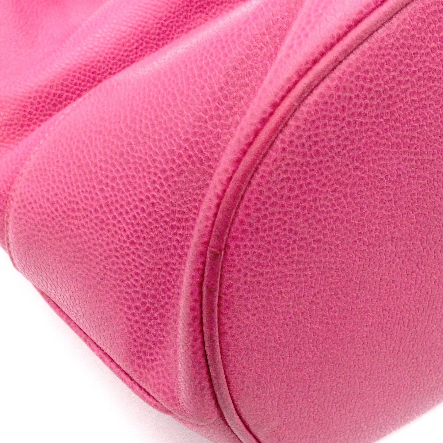 CHANEL Caviar Skin Bucket Bag, Shoulder Bag, Leather, Pink, Gold Hardware, Drawstring Bag