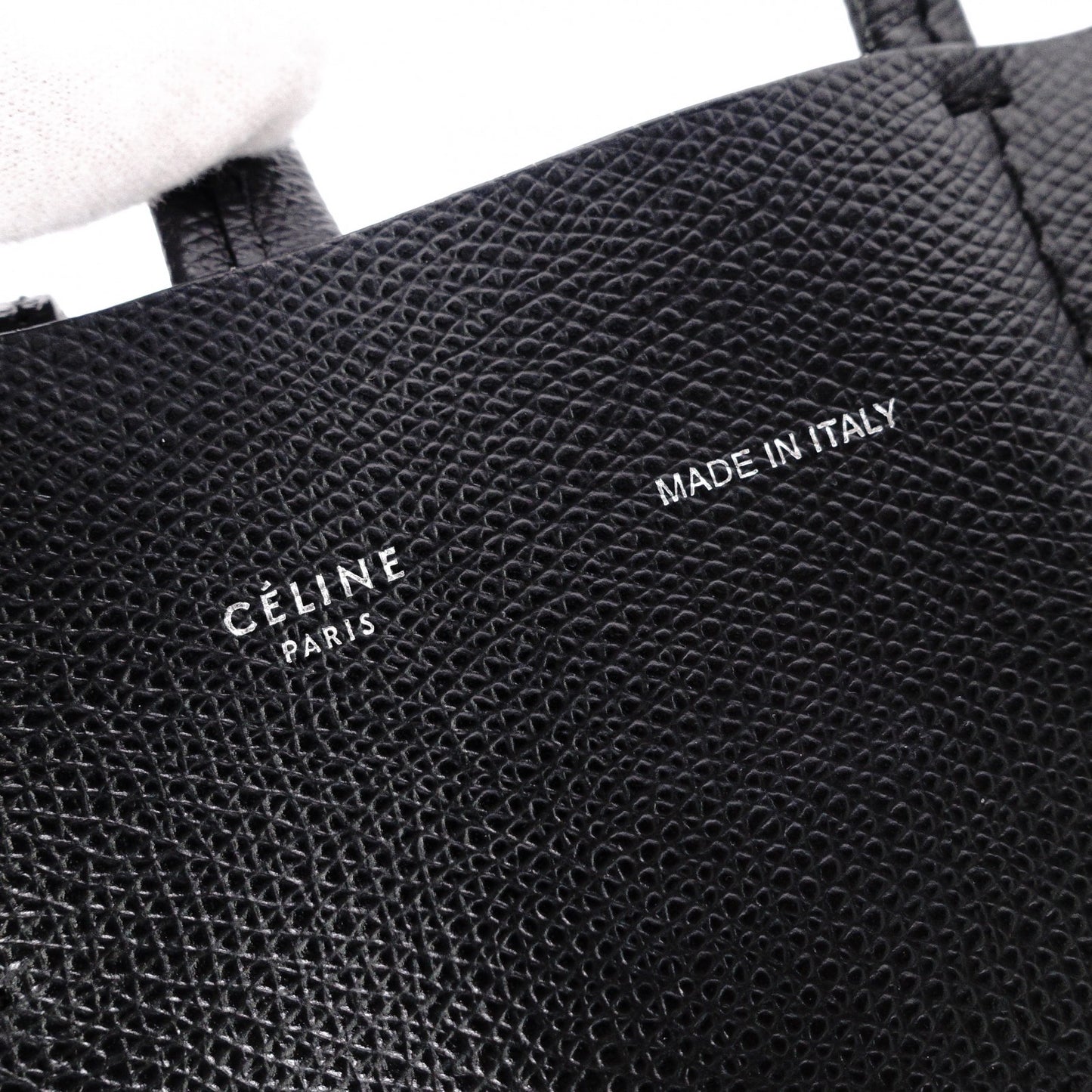 CELINE Small Vertical Cabas Handbag, Leather, Black, 2-Way
