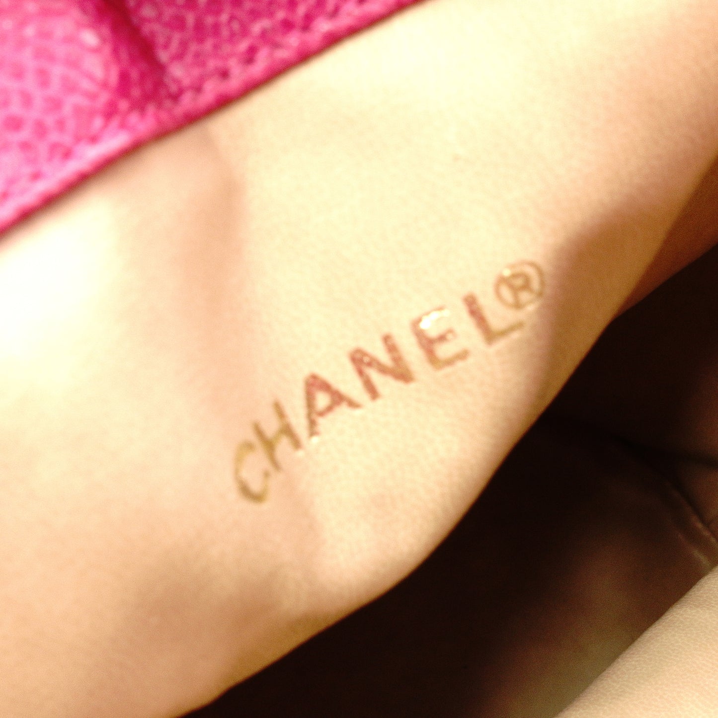 CHANEL Caviar Skin Bucket Bag, Shoulder Bag, Leather, Pink, Gold Hardware, Drawstring Bag