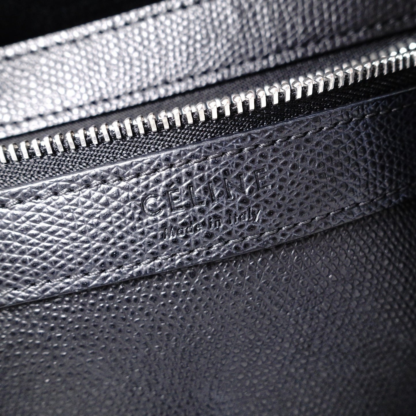 CELINE Small Vertical Cabas Handbag, Leather, Black, 2-Way
