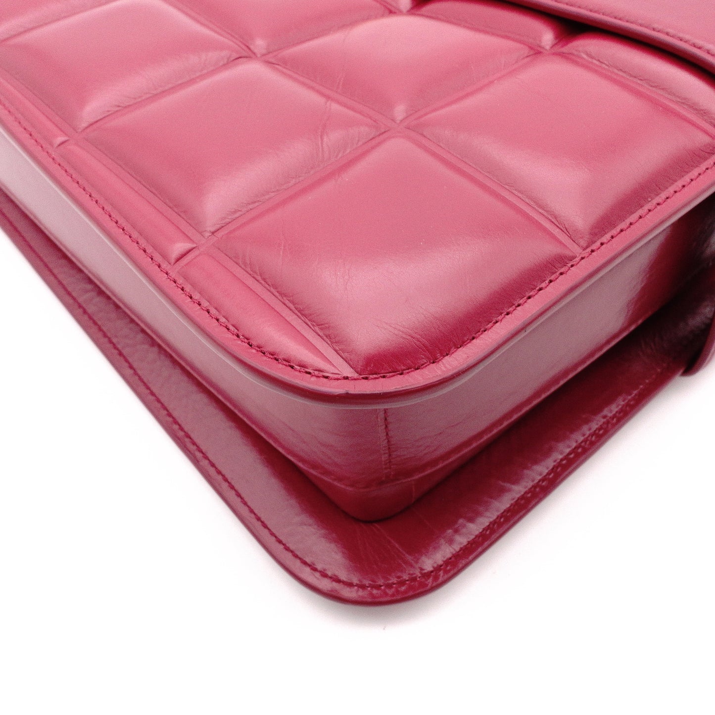 BOTTEGAVENETA Shoulder Bag, Leather, Bordeaux, Maroon, Gold Hardware, Single-Shoulder