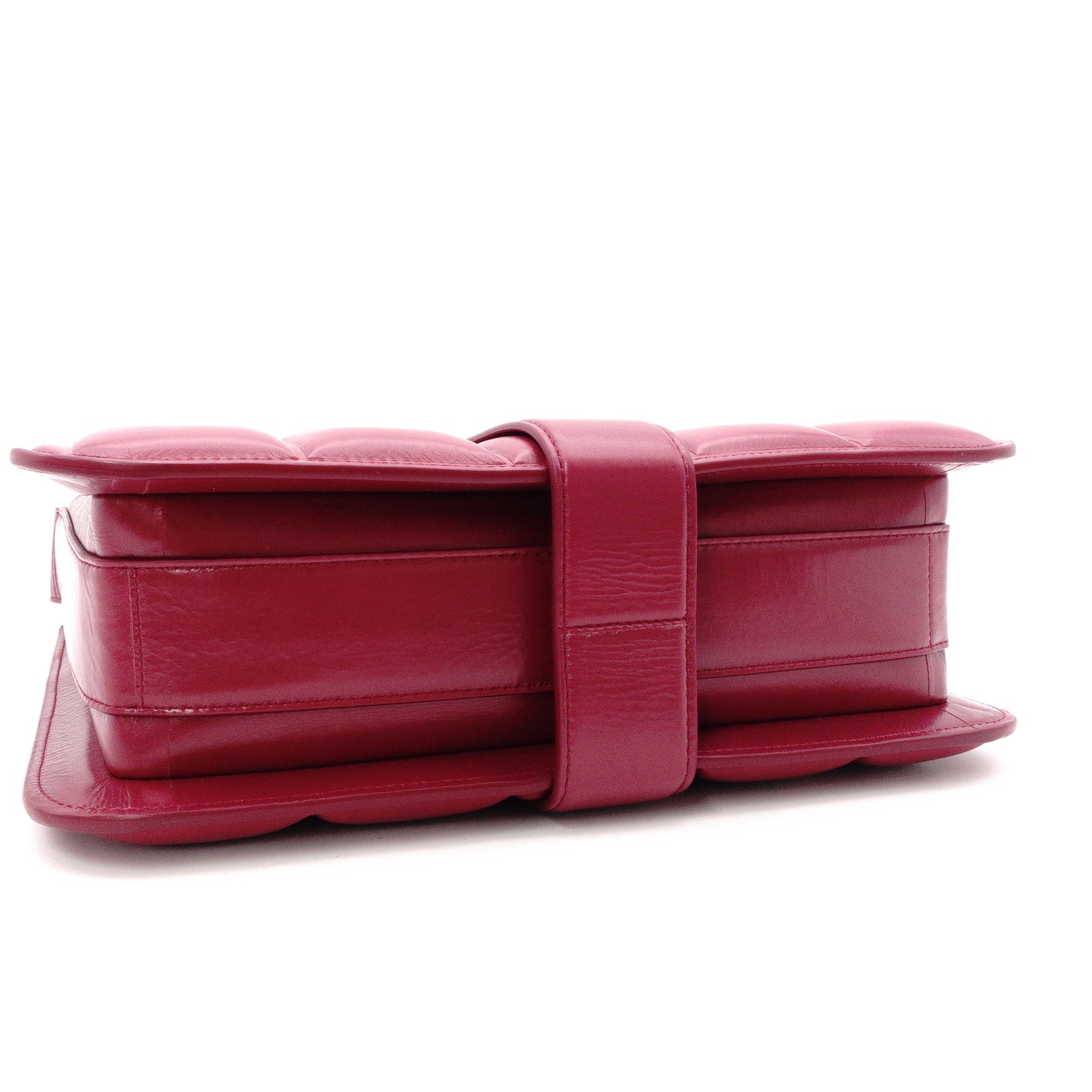 BOTTEGAVENETA Shoulder Bag, Leather, Bordeaux, Maroon, Gold Hardware, Single-Shoulder