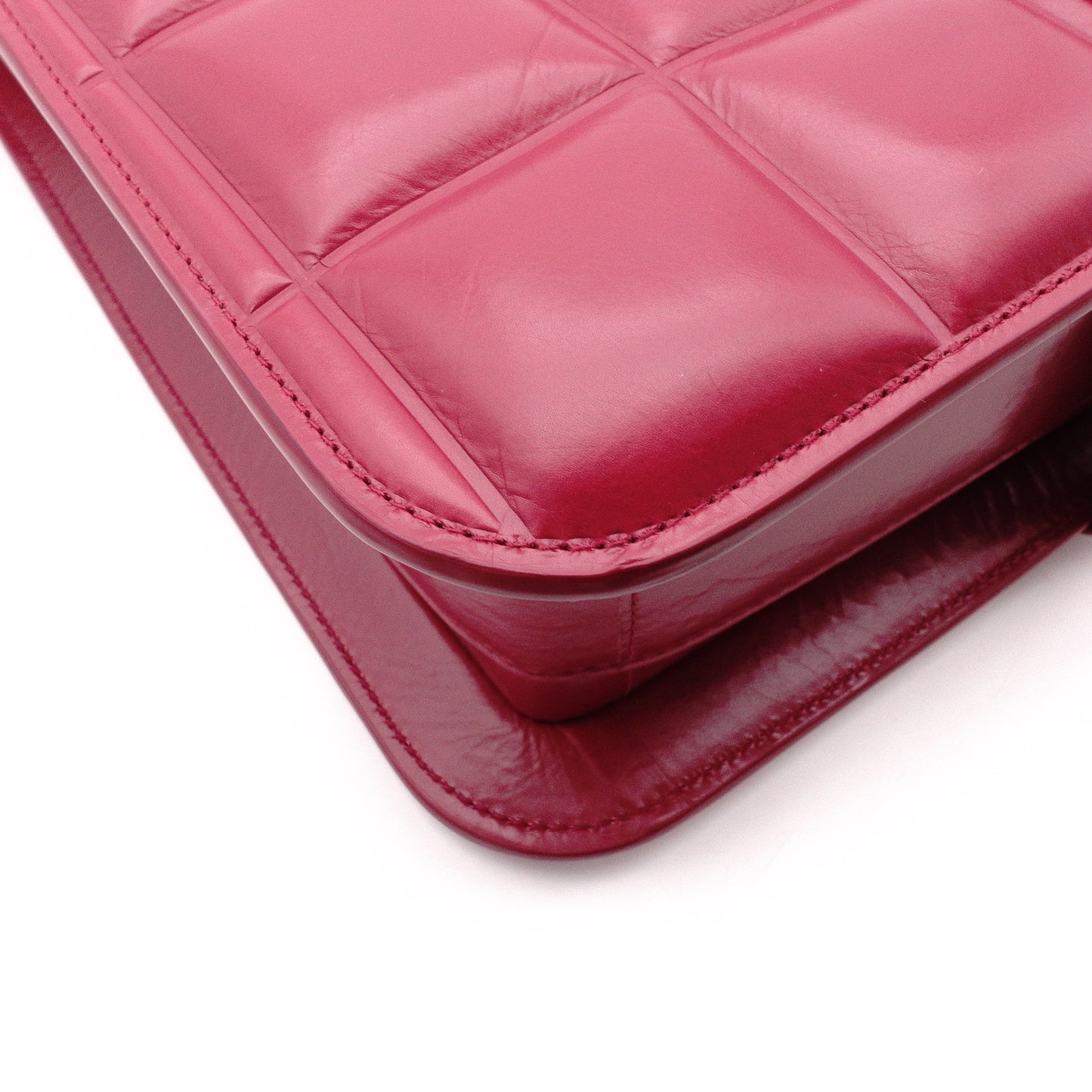 BOTTEGAVENETA Shoulder Bag, Leather, Bordeaux, Maroon, Gold Hardware, Single-Shoulder