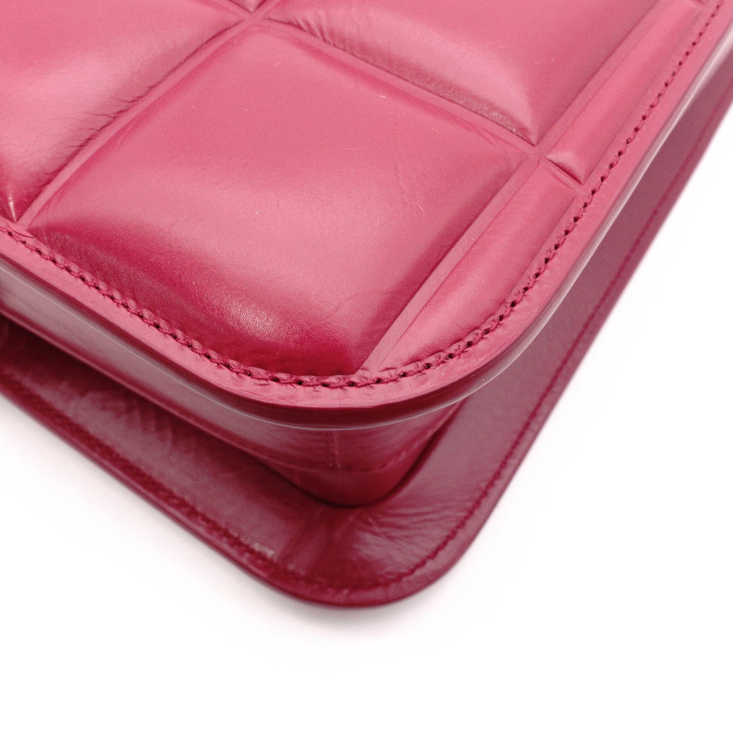 BOTTEGAVENETA Shoulder Bag, Leather, Bordeaux, Maroon, Gold Hardware, Single-Shoulder