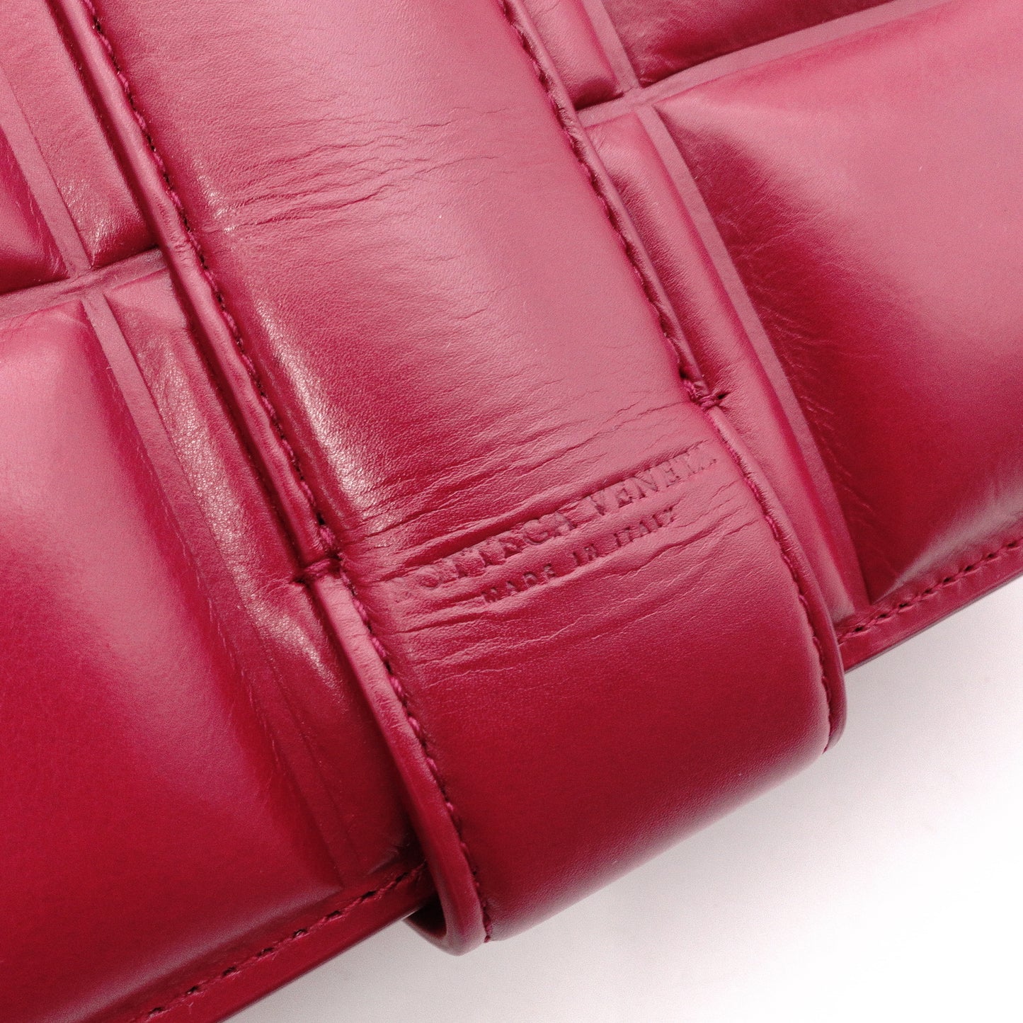 BOTTEGAVENETA Shoulder Bag, Leather, Bordeaux, Maroon, Gold Hardware, Single-Shoulder