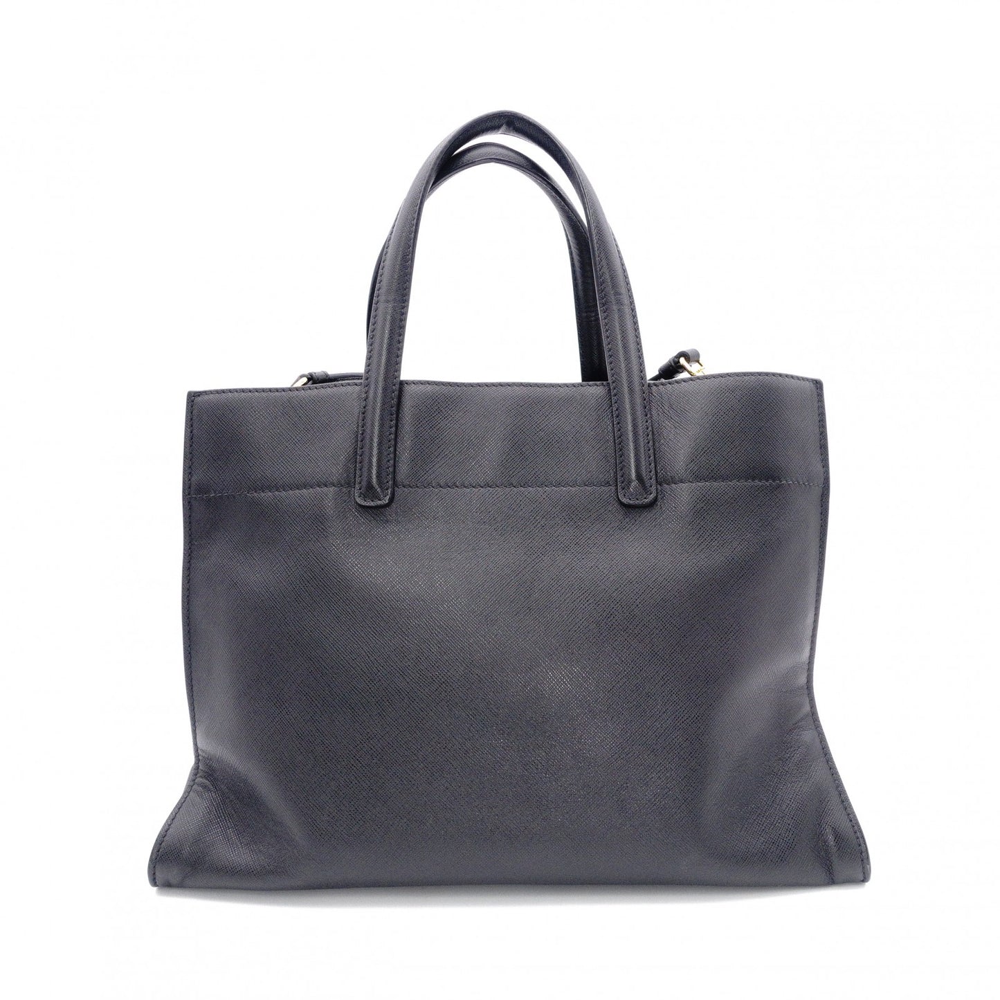 PRADA Handbag, Leather, Black, Saffiano Leather, 2-Way, Gold Hardware