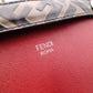 FENDI Zucca By the Way Handbag, Leather, Red, 2-way Crossbody Bag with Charm