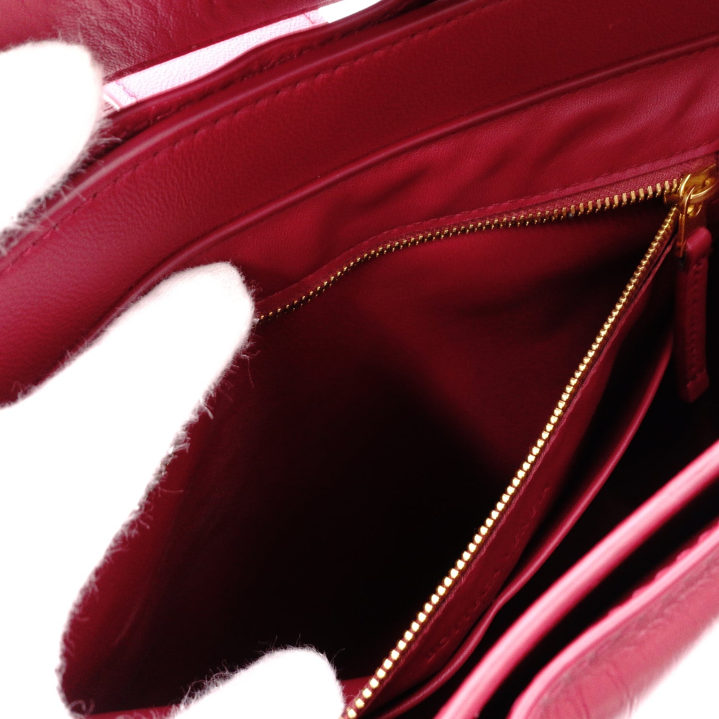BOTTEGAVENETA Shoulder Bag, Leather, Bordeaux, Maroon, Gold Hardware, Single-Shoulder