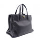PRADA Handbag, Leather, Black, Saffiano Leather, 2-Way, Gold Hardware