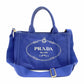 PRADA Canapa Tote BN2439 Canvas 2-Way Blue Handbag Shoulder Bag Gold Hardware Blue R8020071