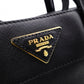PRADA Handbag, Leather, Black, Saffiano Leather, 2-Way, Gold Hardware
