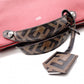 FENDI Zucca By the Way Handbag, Leather, Red, 2-way Crossbody Bag with Charm