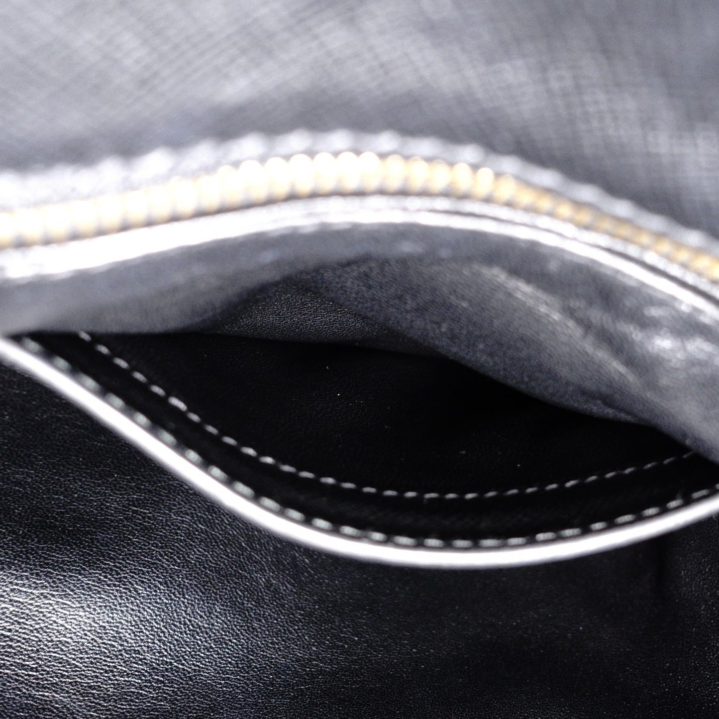 PRADA Handbag, Leather, Black, Saffiano Leather, 2-Way, Gold Hardware