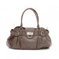 Salvatore Ferragamo Gancini Shoulder Bag, Leather, Brown, Silver Hardware