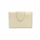 LOUIS VUITTON Pont Neuf Compact White Leather White LV Logo Gold Hardware R8020159