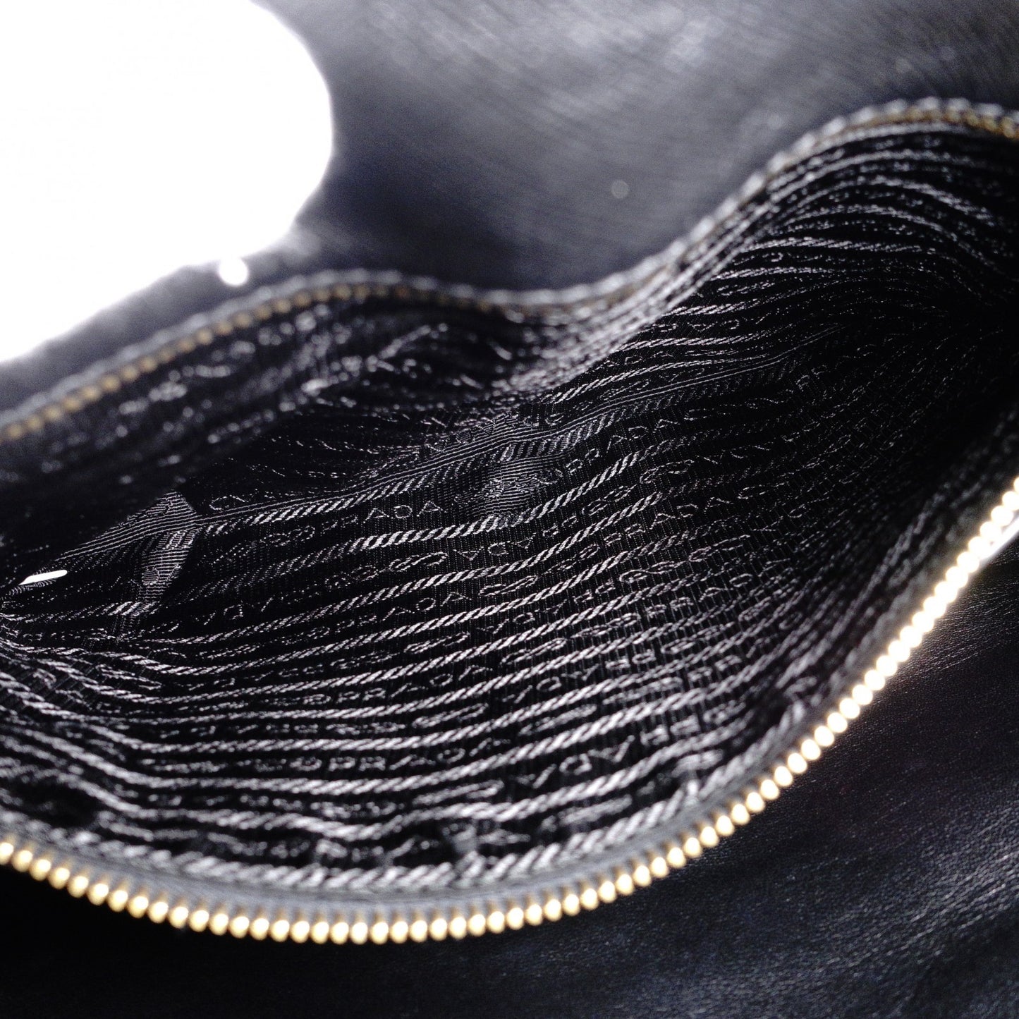 PRADA Handbag, Leather, Black, Saffiano Leather, 2-Way, Gold Hardware