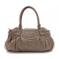 Salvatore Ferragamo Gancini Shoulder Bag, Leather, Brown, Silver Hardware