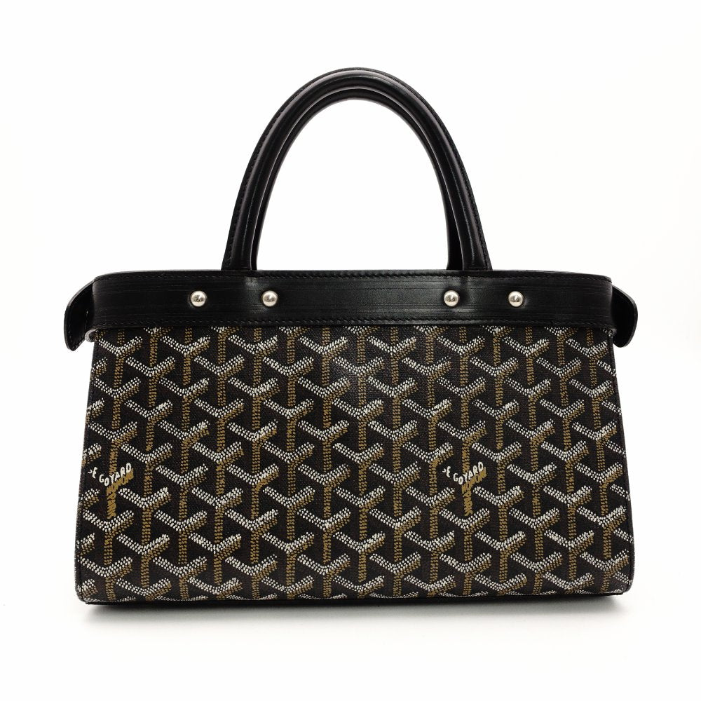 Goyard Jersey PM Handbag Black PVC Leather Black-Tone Tote Bag R8020080