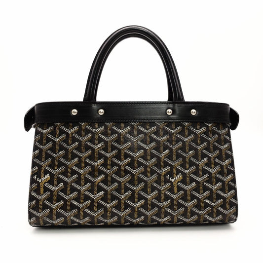 Goyard Jersey PM Handbag Black PVC Leather Black-Tone Tote Bag R8020080