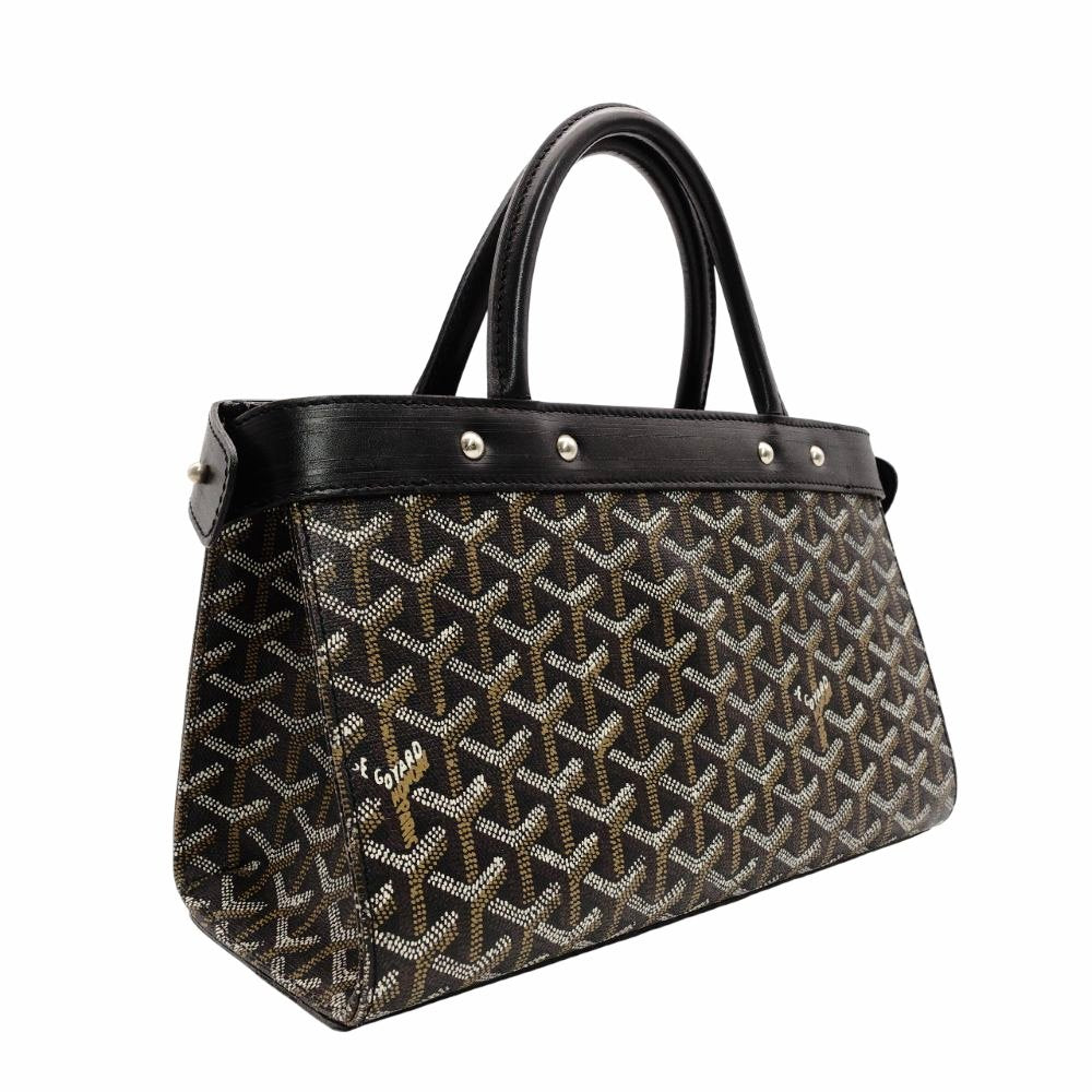 Goyard Jersey PM Handbag Black PVC Leather Black-Tone Tote Bag R8020080
