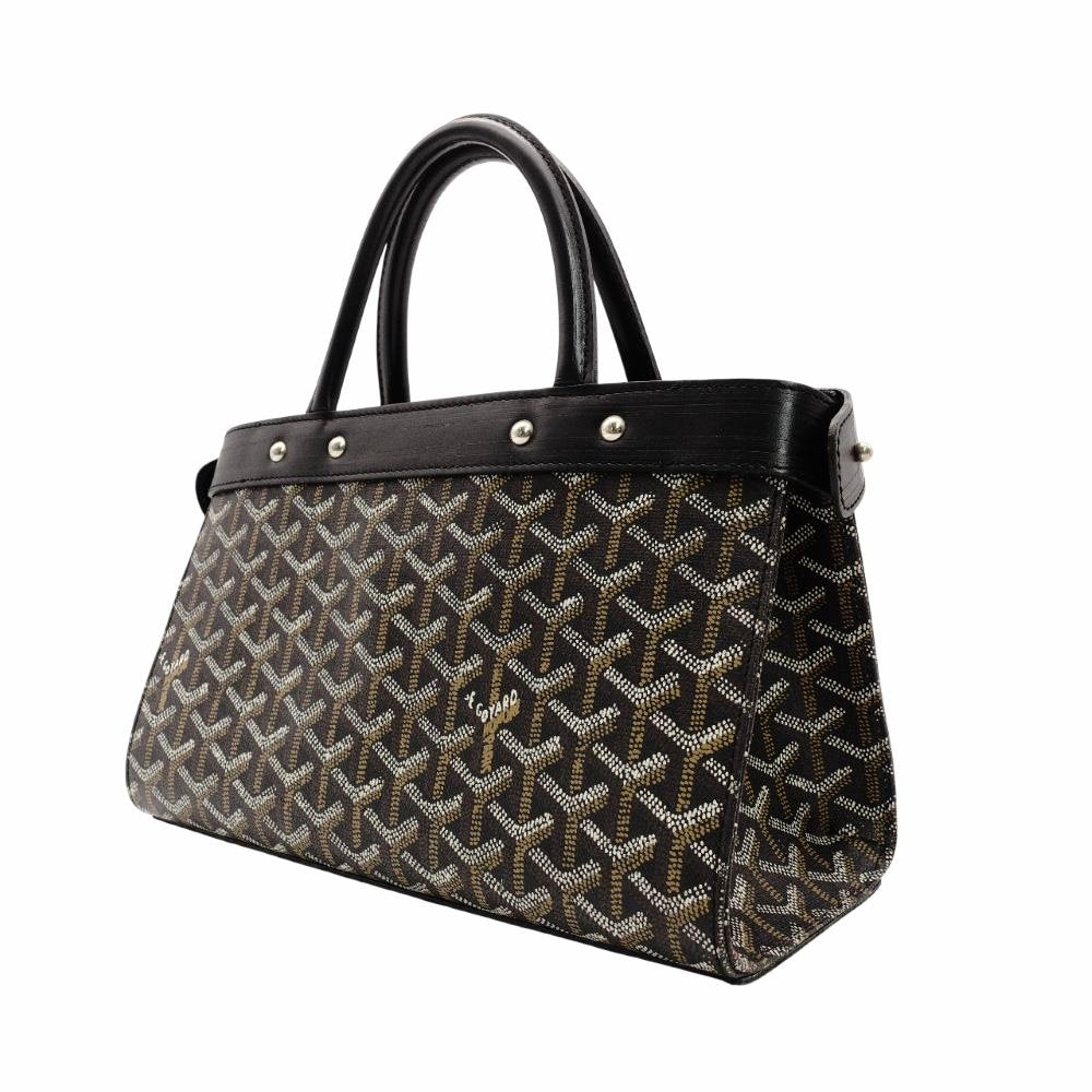 Goyard Jersey PM Handbag Black PVC Leather Black-Tone Tote Bag R8020080