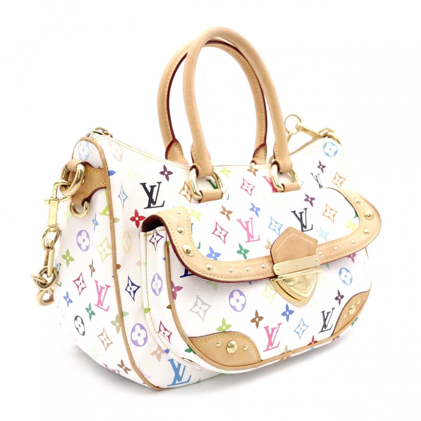 LOUIS VUITTON Rita Monogram Multicolor Tote Bag, PVC, Multicolor, 2-Way, White
