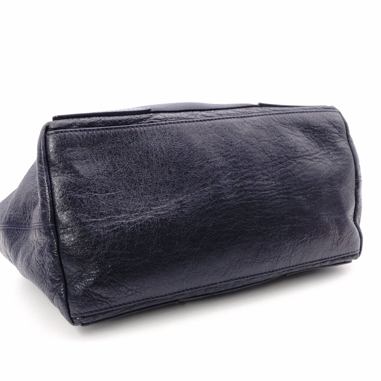 BALENCIAGA Navy Cabas Handbag, Leather, Navy, Logo Tote Bag