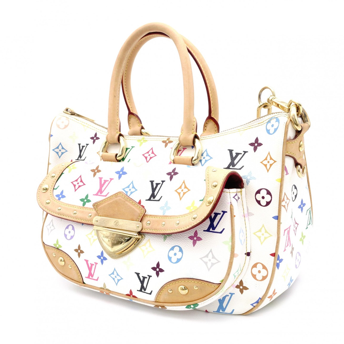 LOUIS VUITTON Rita Monogram Multicolor Tote Bag, PVC, Multicolor, 2-Way, White