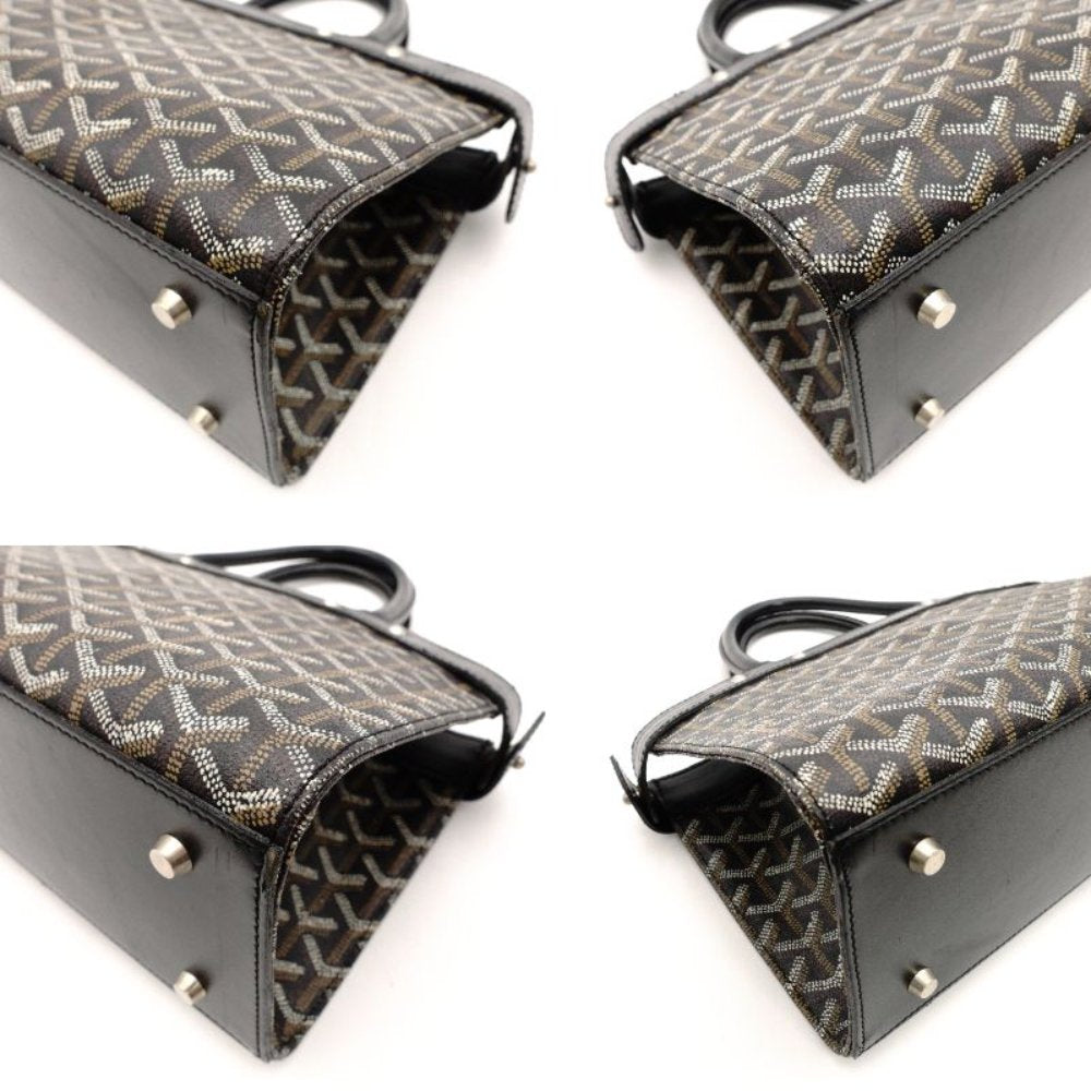 Goyard Jersey PM Handbag Black PVC Leather Black-Tone Tote Bag R8020080