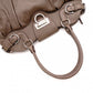 Salvatore Ferragamo Gancini Shoulder Bag, Leather, Brown, Silver Hardware