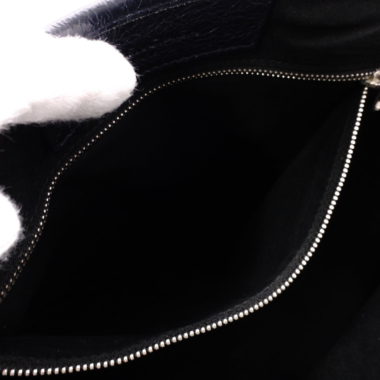 BALENCIAGA Navy Cabas Handbag, Leather, Navy, Logo Tote Bag