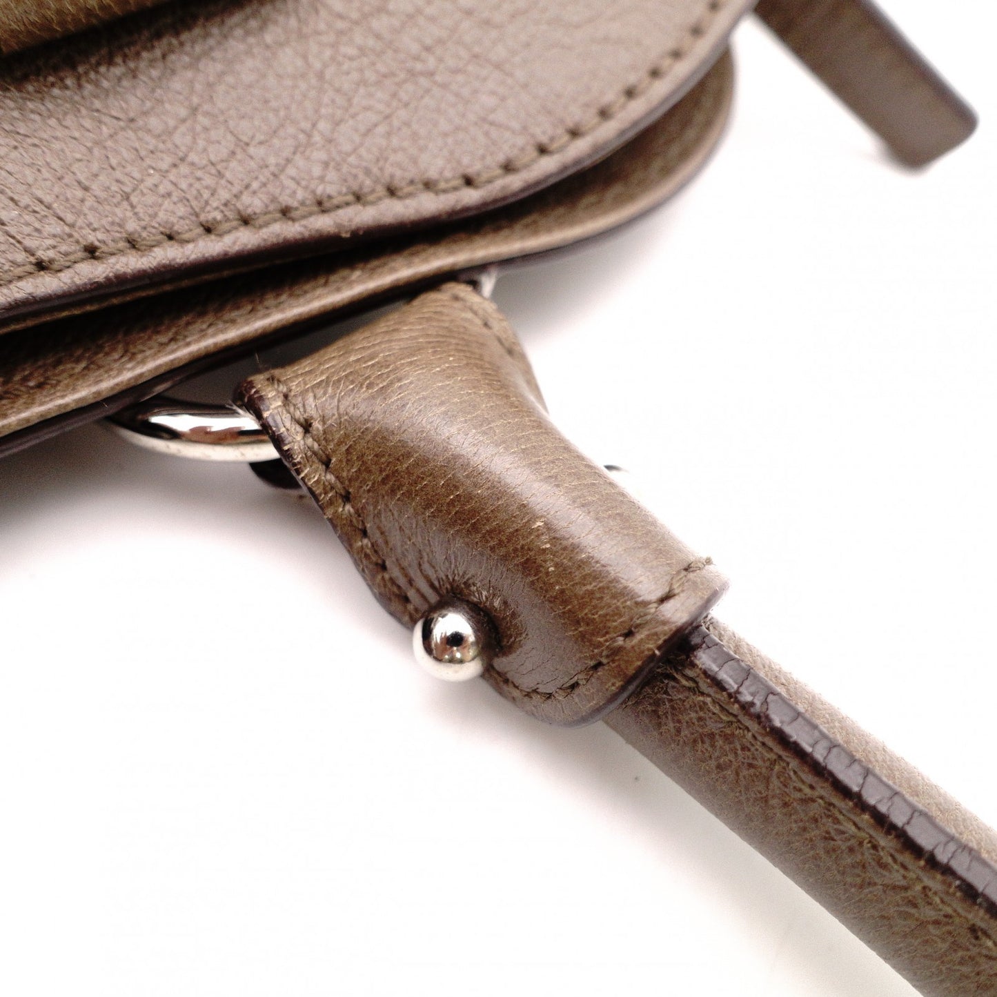 Salvatore Ferragamo Gancini Shoulder Bag, Leather, Brown, Silver Hardware