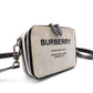 BURBERRY Horseferry Print Shoulder Bag, Canvas/Leather, Beige x Black, Crossbody