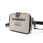 BURBERRY Horseferry Print Shoulder Bag, Canvas/Leather, Beige x Black, Crossbody