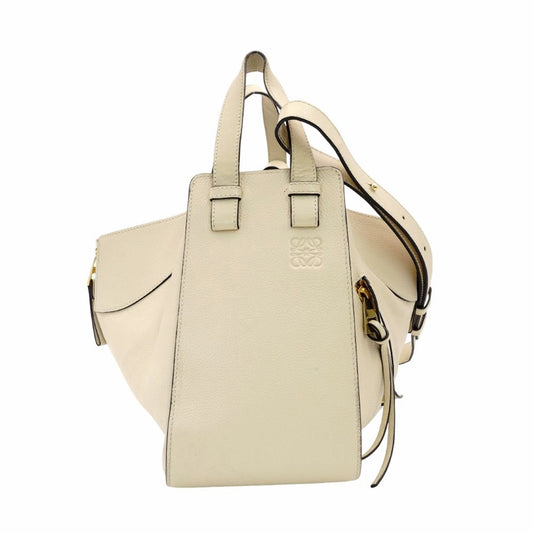LOEWE Hammock Small Shoulder Bag Off-White Handbag Leather Crossbody Gold Hardware R801694