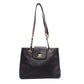 CHANEL Caviar Skin Chain Tote Bag Supermodel Shoulder Bag Leather Black Gold Hardware