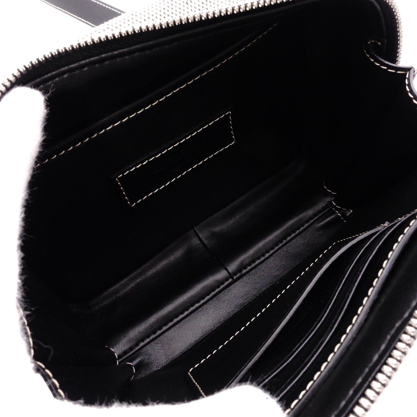 BURBERRY Horseferry Print Shoulder Bag, Canvas/Leather, Beige x Black, Crossbody
